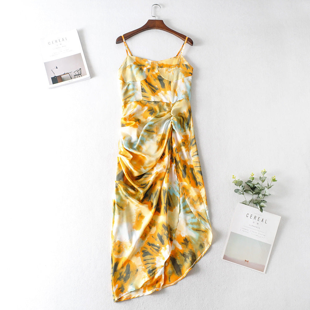 BARCELONA – Elegantes Midikleid mit Spaghettiträgern und Seitenschlitz