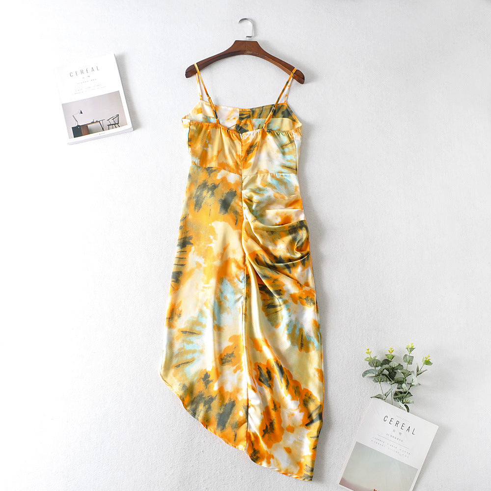 BARCELONA – Elegantes Midikleid mit Spaghettiträgern und Seitenschlitz