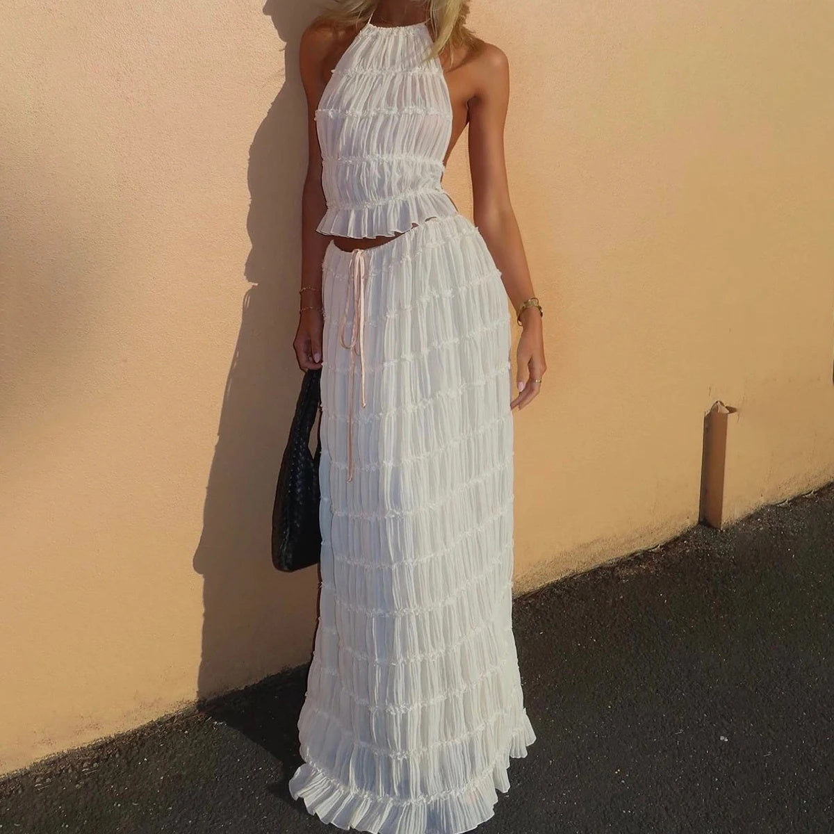 TULUM – Zweiteiliges Boho-Set mit Plisseerock