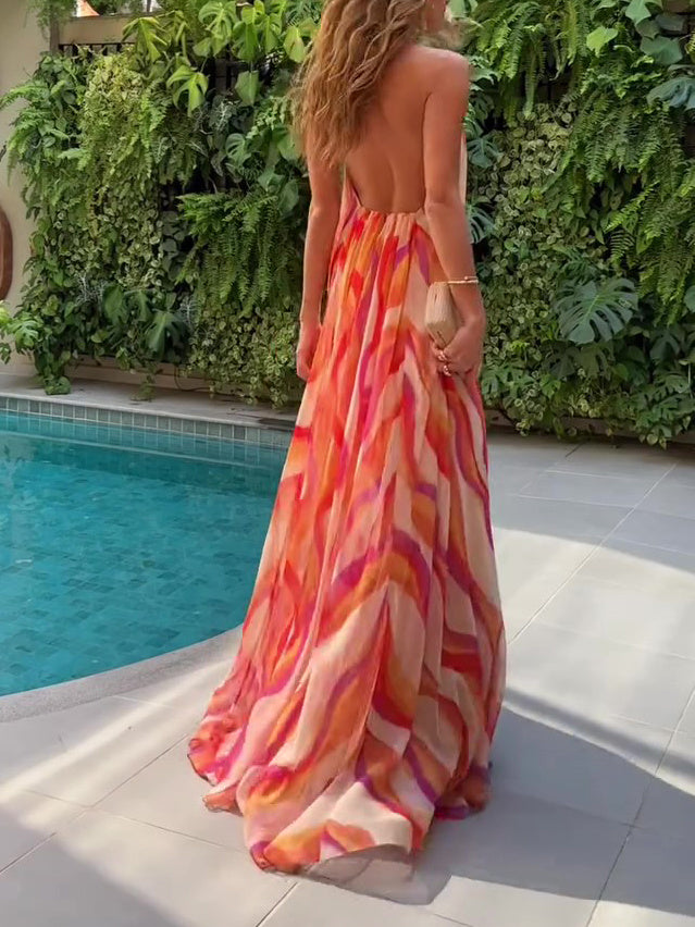 FIJI – Elegantes Halterneck-Maxikleid mit Farbverlauf