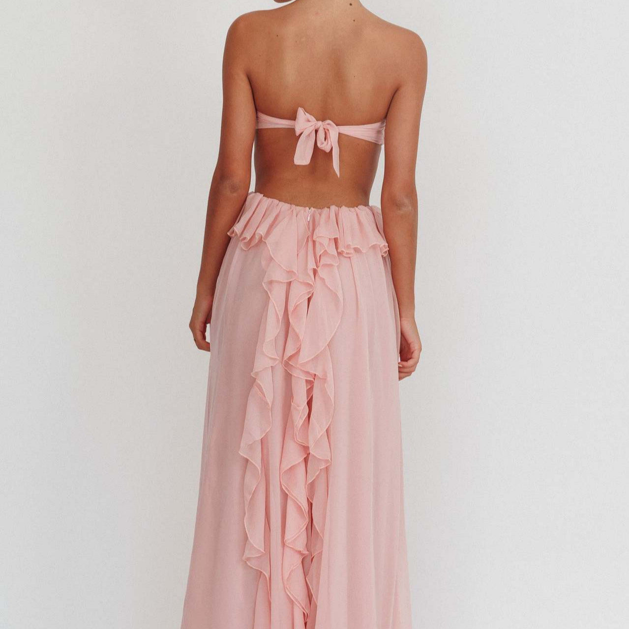 PALMA – Luftiges Rüschen-Maxikleid mit Bandeau-Top