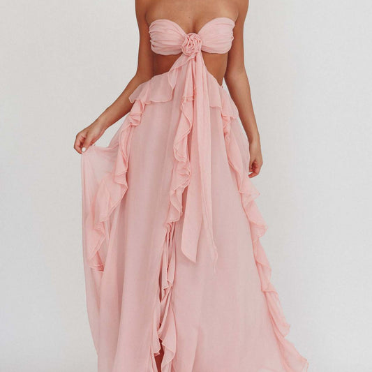 PALMA – Luftiges Rüschen-Maxikleid mit Bandeau-Top