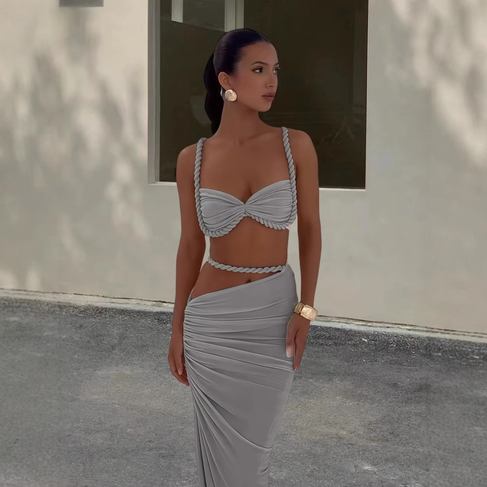 ST. TROPEZ – Elegantes Zweiteiler-Set mit Drapierungen