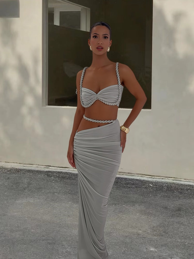ST. TROPEZ – Elegantes Zweiteiler-Set mit Drapierungen