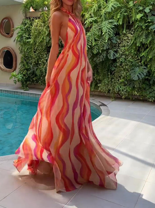 FIJI – Elegantes Halterneck-Maxikleid mit Farbverlauf