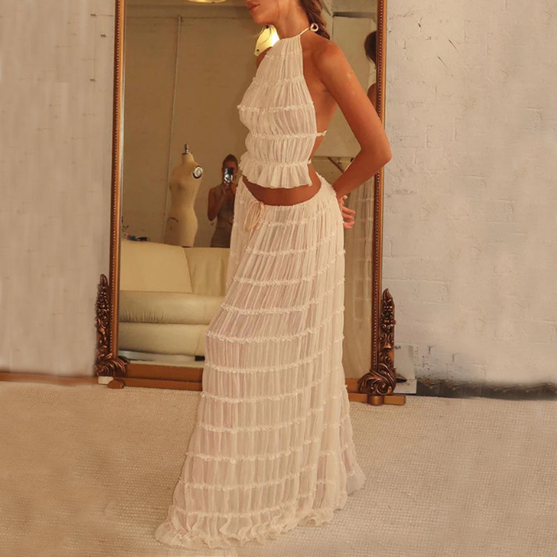 TULUM – Zweiteiliges Boho-Set mit Plisseerock