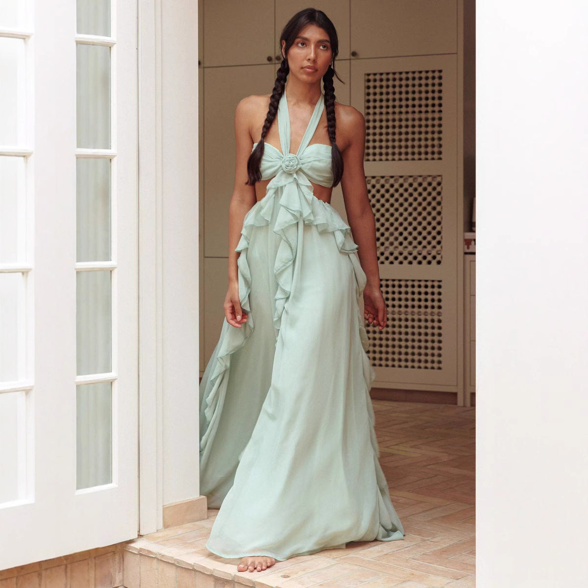 PALMA – Luftiges Rüschen-Maxikleid mit Bandeau-Top